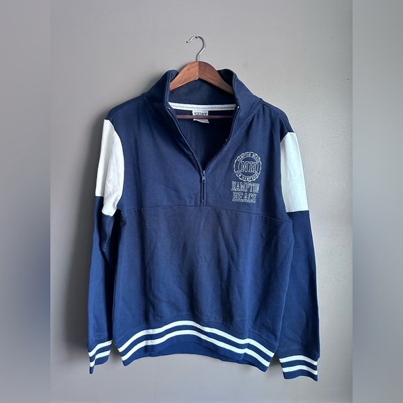 Exist Tops - Exist Beach Sweatshirt Size Medium Navy Hampton Beach Quarter Zip Sweatshirt